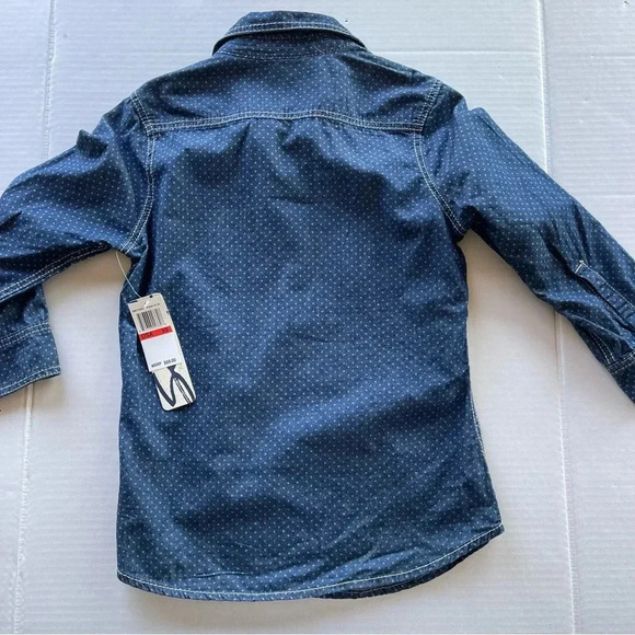 NWT SEVEN7 Button Down Dark Wash Blue Denim Jean Shirt - Picture 10 of 12